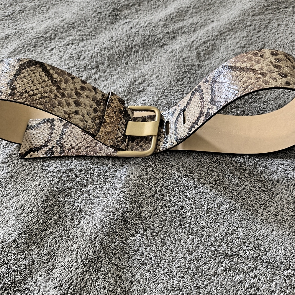 Banana Republic Snake Print Belt with Gold Buckle - Picture 5 of 12